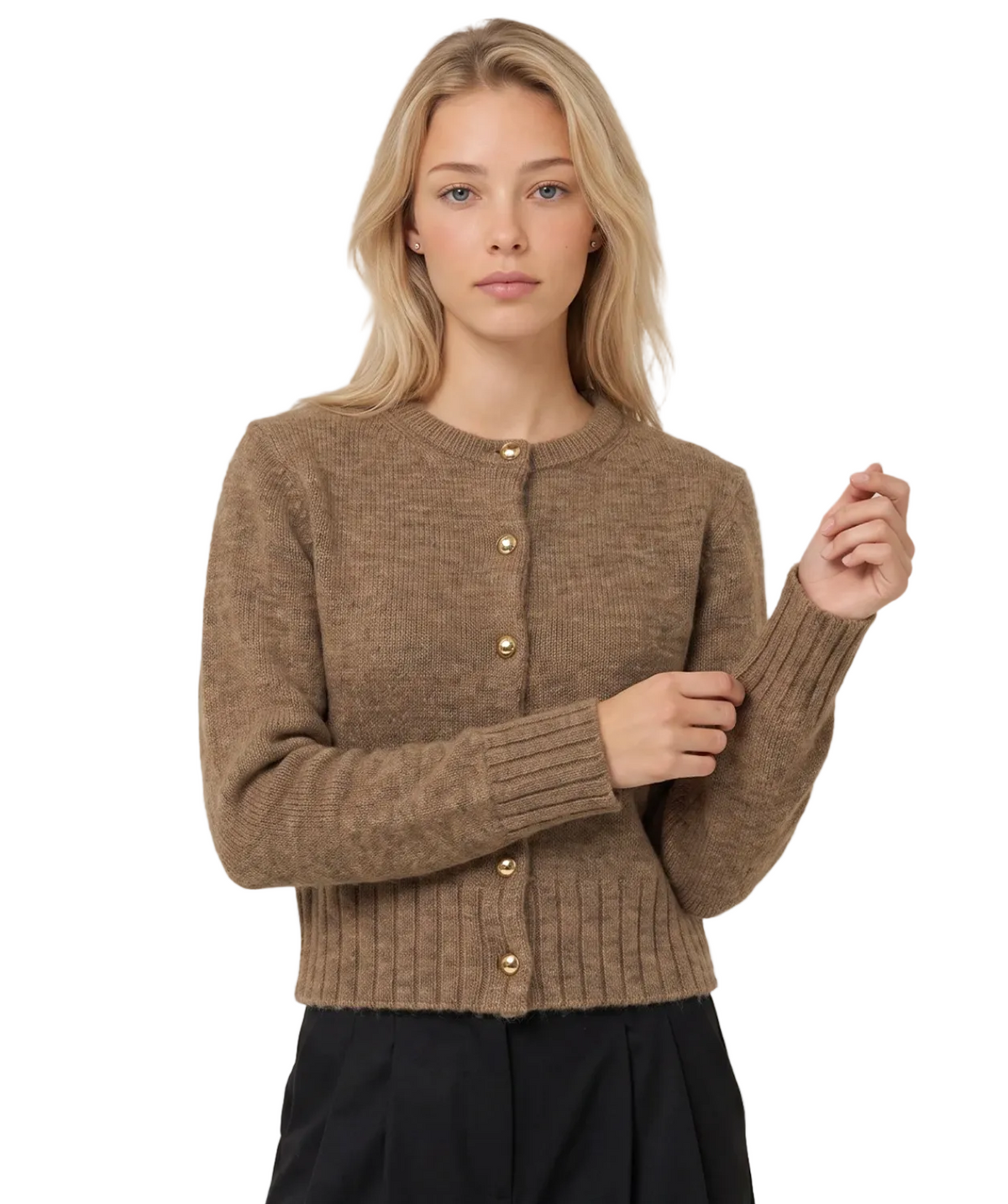525 America Womens Sweaters XSmall / Dark Oatmeal Heather James Fuzzy - Oatmeal