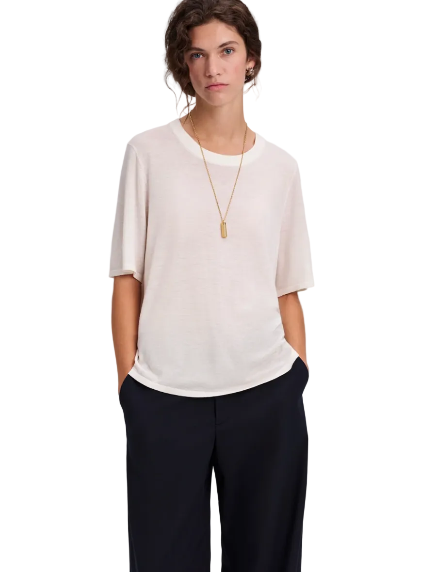A.L.C. Womens Novelty Knit Tops XSmall / Off White Rei Top, image 1 of 3