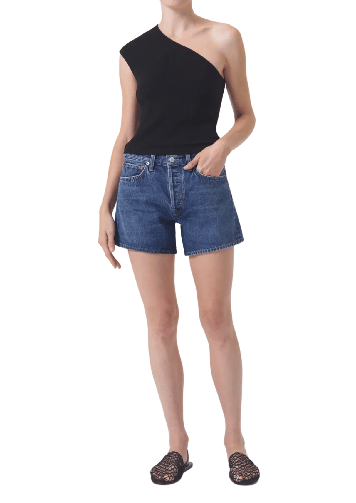 AGOLDE Womens Bottoms Parker Long Short - Finished Hem