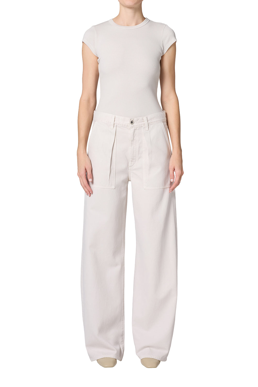 AGOLDE Womens Denim 25 / Bone Low Curve Utility in Bone