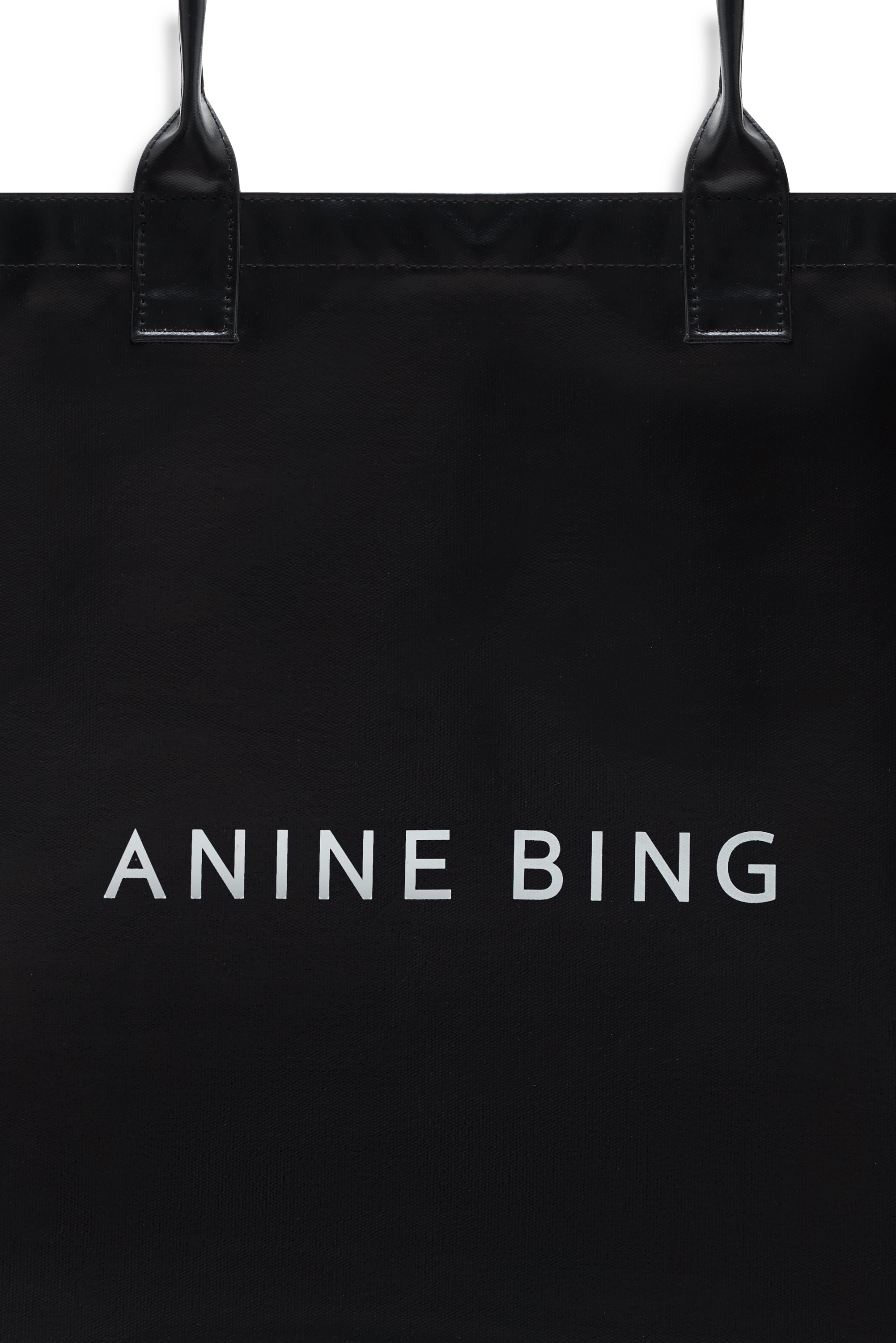 Anine Bing Womens Accessories Black Leo Coated Canvas Tote