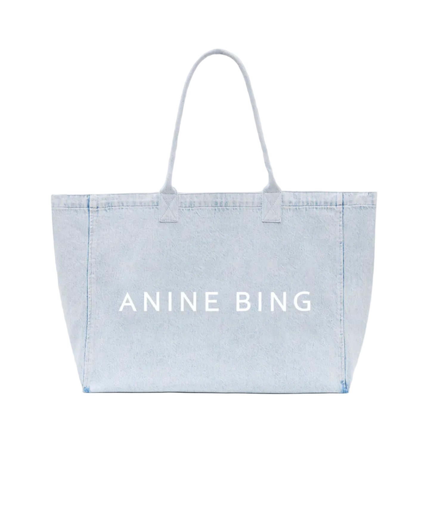 Anine Bing Womens Accessories Washed Blue Leo Denim Tote - Lucid Blue