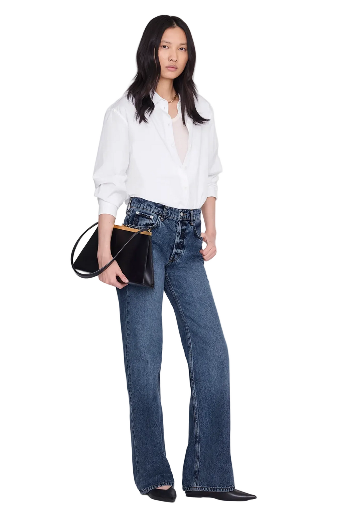 Anine Bing Womens Denim 24 / Dark Indigo Hugh Jean 32”, image 1 of 3