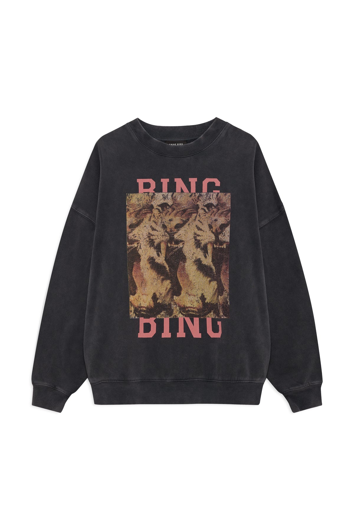 Anine Bing Womens Sweaters - Cashmere XSmall / Black Miles Sweatshirt Tiger Bing