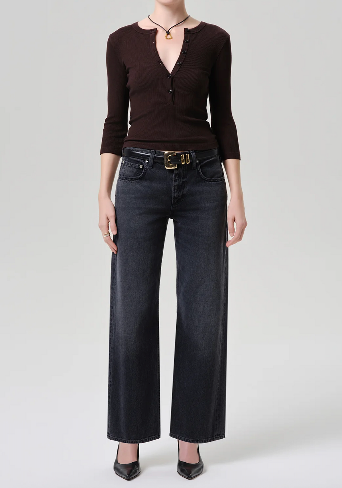 Citizens of Humanity Womens Denim Lindz Easy Straight in Vintage Black