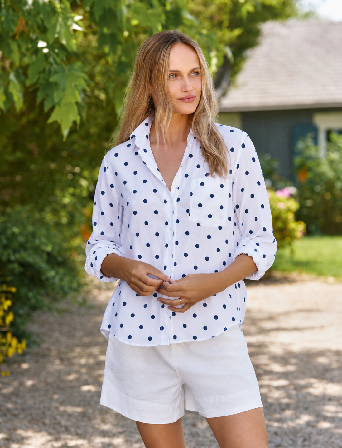 Frank & Eileen Womens Novelty Tops Relaxed Button-Up Shirt