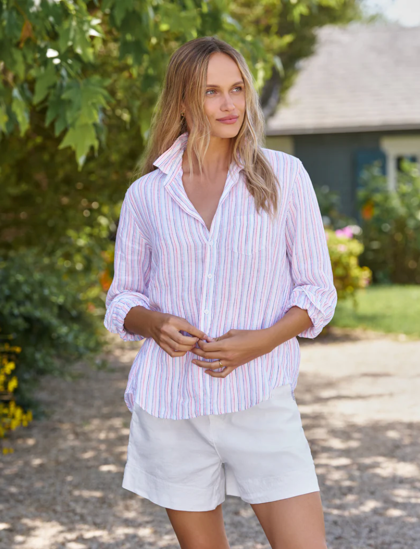 Frank & Eileen Womens Novelty Tops Relaxed Button-Up Shirt