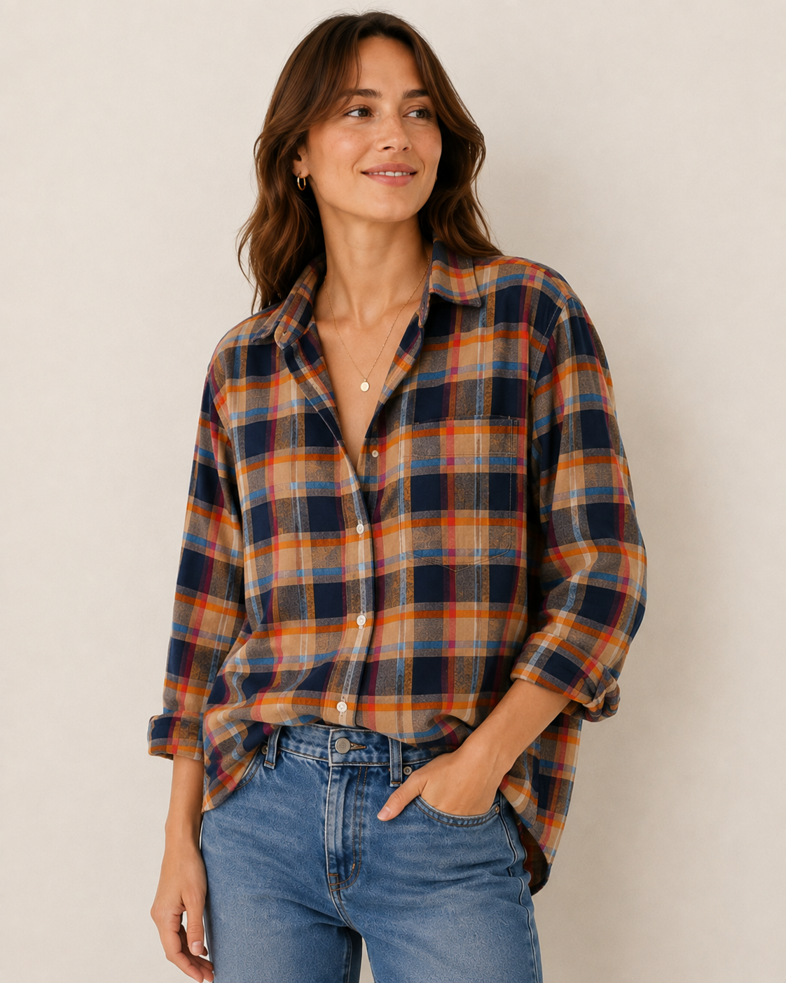 Frank & Eileen Womens Novelty Tops Relaxed Button-Up Shirt