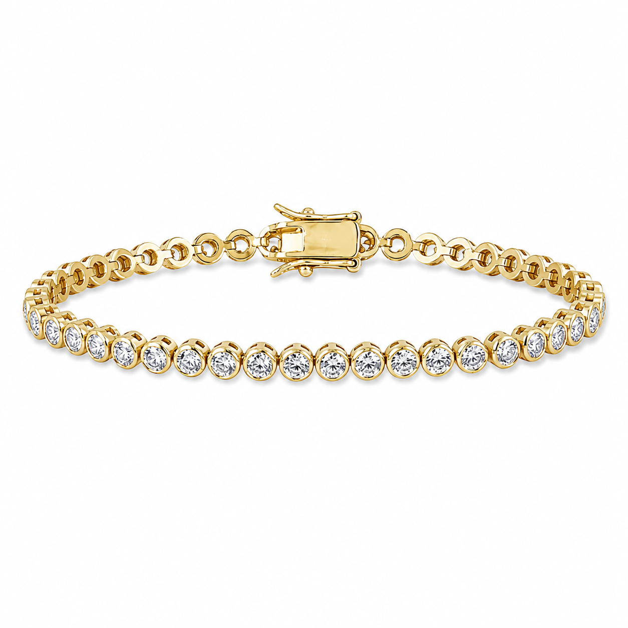 HART Womens Jewelry Bezel Tennis Bracelet