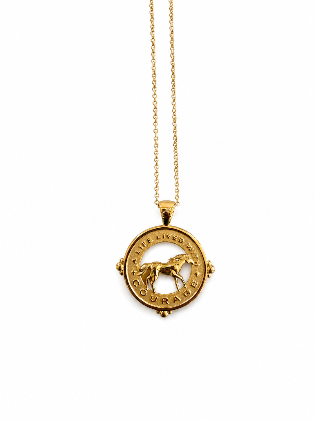 Jane Win Womens Jewelry Courage Cutout Horse Coin - 16"