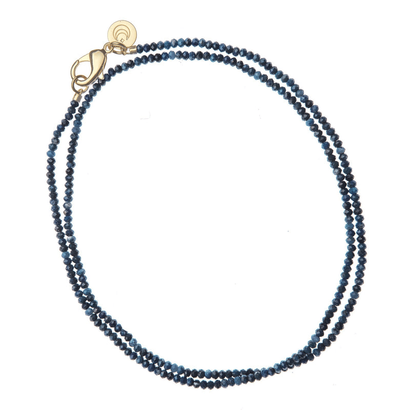 Jane Win Womens Jewelry Double Wrap Diamond Cut Beaded Necklace - Kyanite