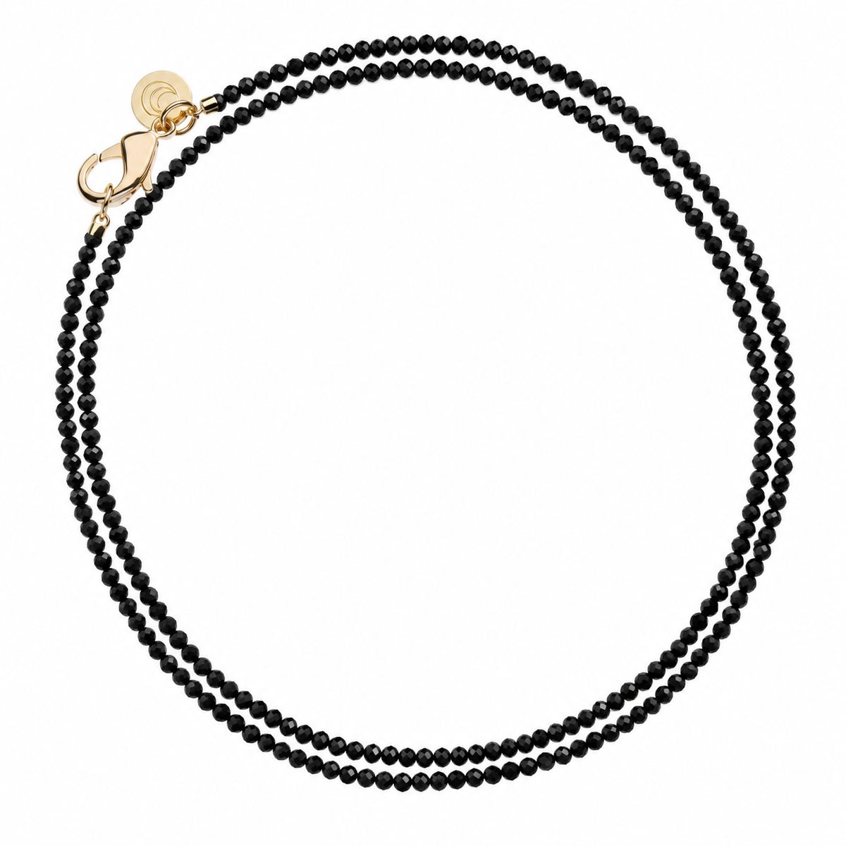 Jane Win Womens Jewelry Double Wrap Diamond Cut Beaded Necklace -Onyx
