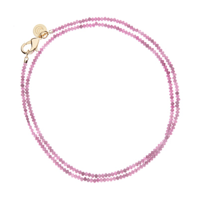 Jane Win Womens Jewelry Double Wrap Diamond Cut Beaded Necklace - Pink Tourmaline