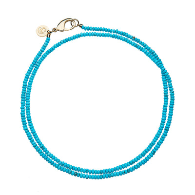 Jane Win Womens Jewelry Double Wrap Diamond Cut Beaded Necklace - Turquoise