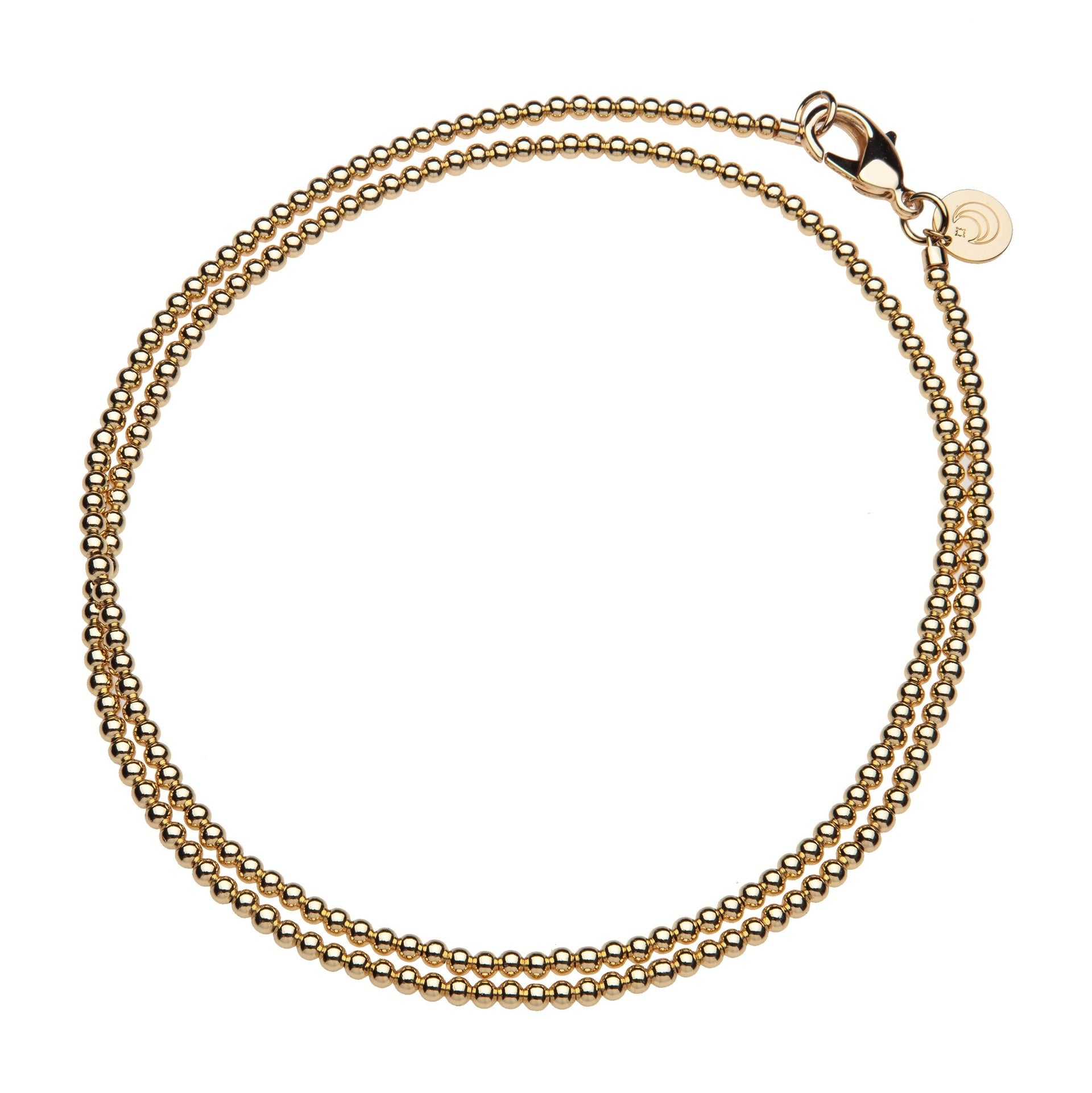 Jane Win Womens Jewelry Gold Bead Double Wrap Necklace