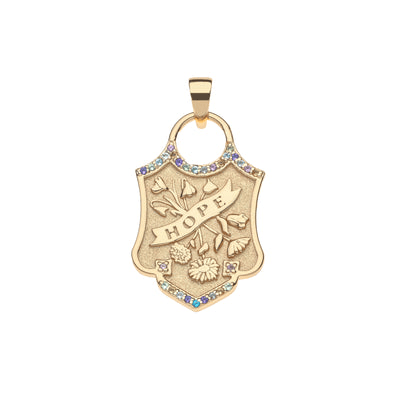 Jane Win Womens Jewelry Hope Shield Pendant - Classic Rolo