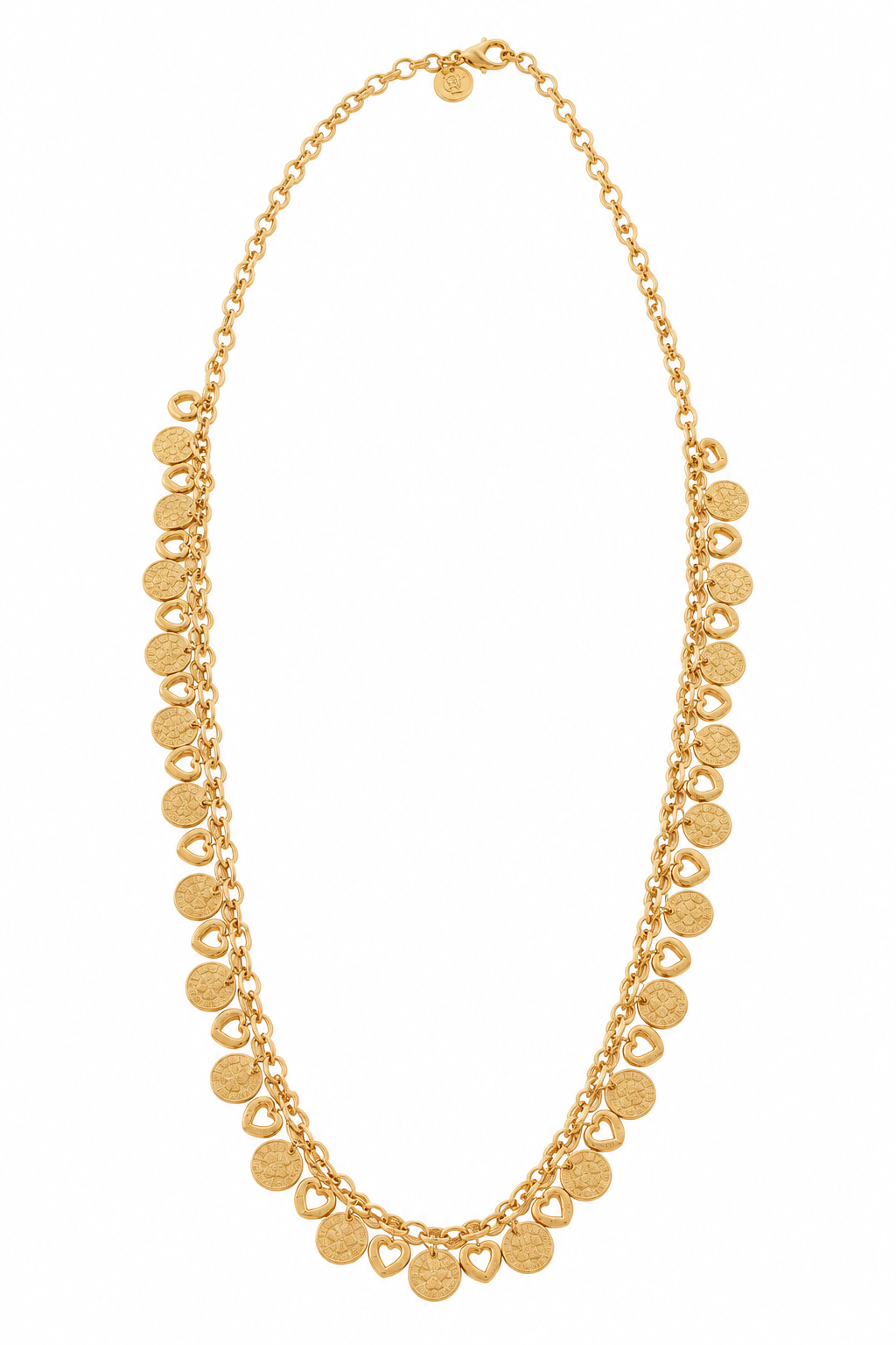 Jane Win Womens Jewelry Love Amore Coin Necklace