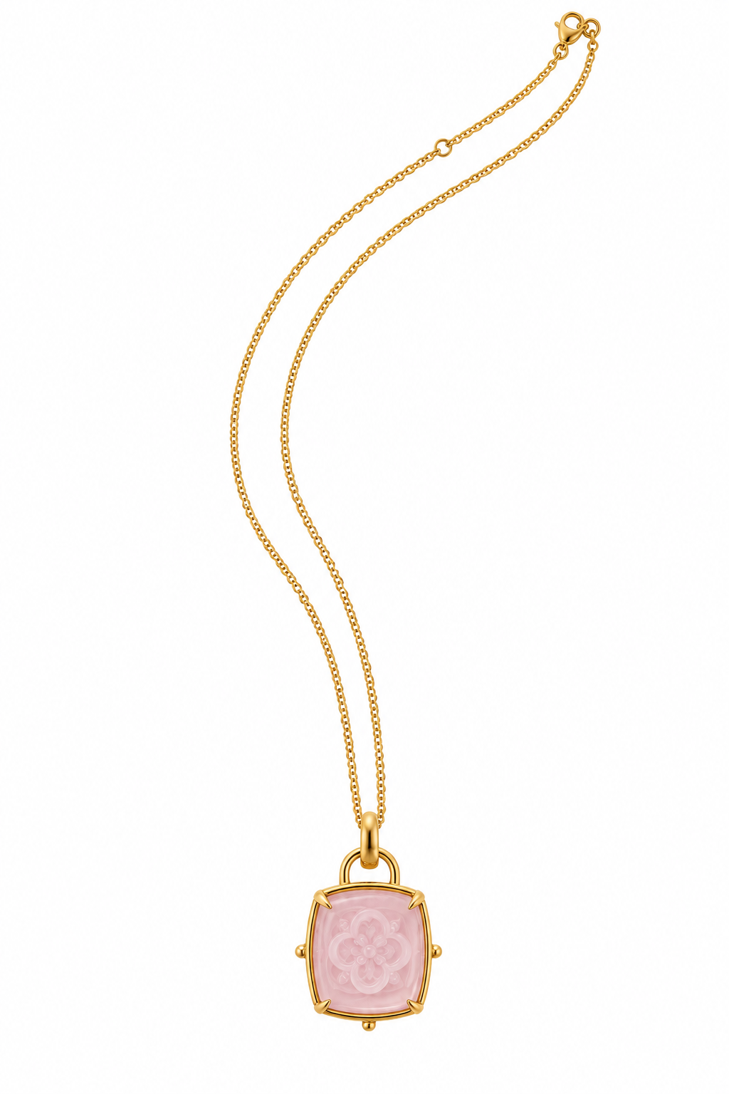 Jane Win Womens Jewelry Love Carved Glass Pendant