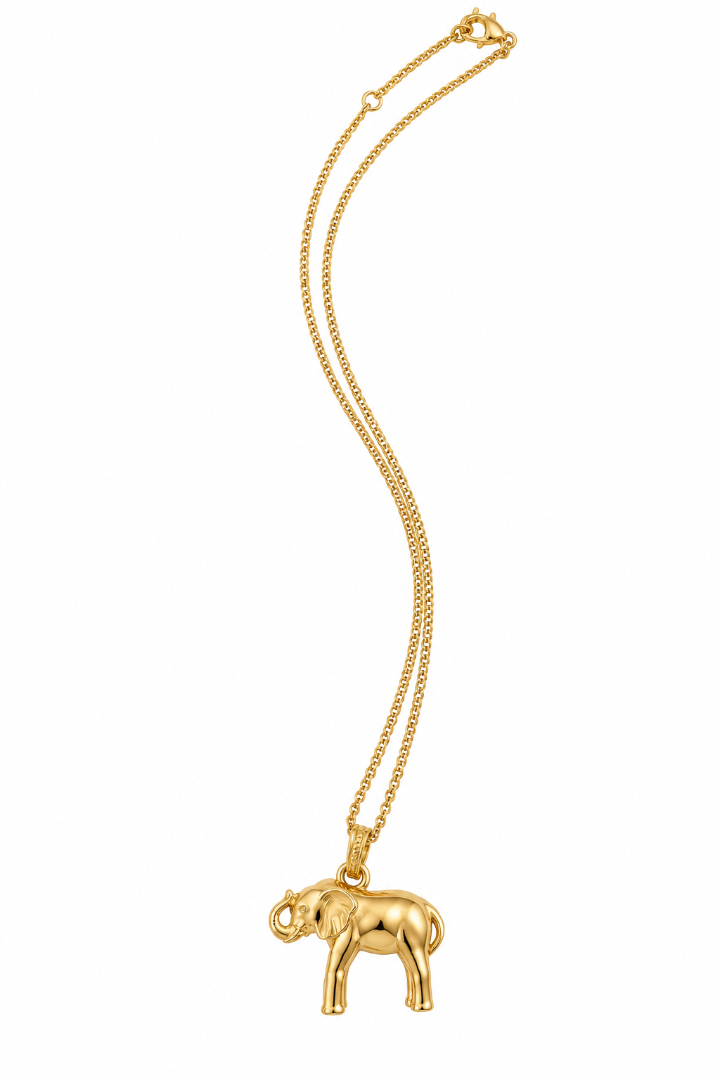 Jane Win Womens Jewelry Lucky Bonne Elephant Charm 16"-18" Rolo Chain