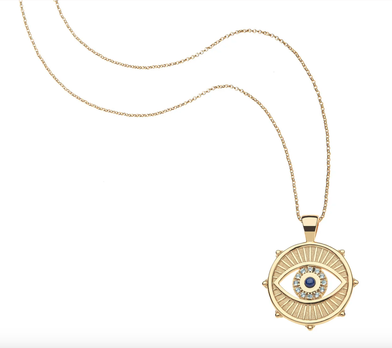 Jane Win Womens Jewelry Protect With an Open Eye Coin Pendant - 18"