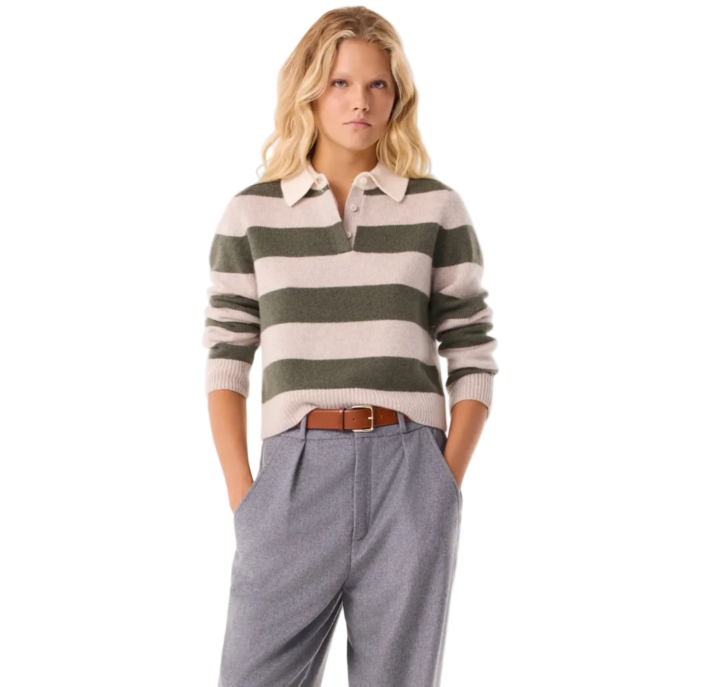 Kujten Womens Sweaters - Cashmere Royce Stripe Sweater