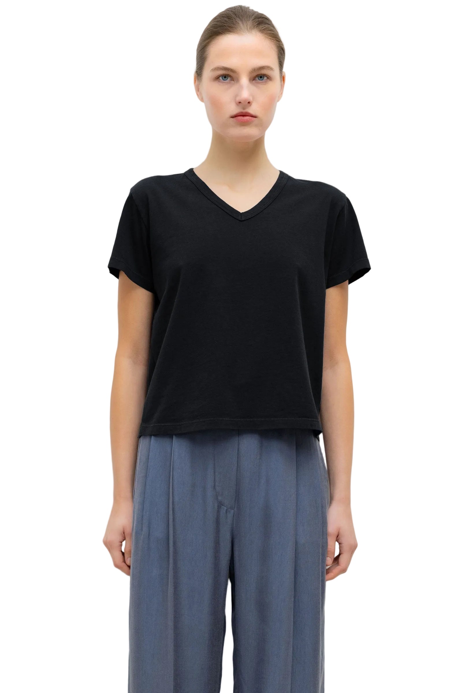 Leset Womens Basics Margo V Neck