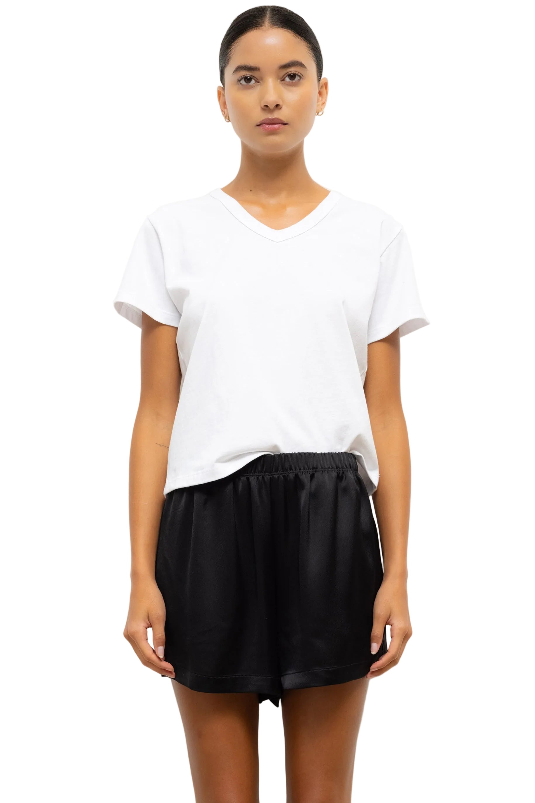 Leset Womens Basics Margo V Neck