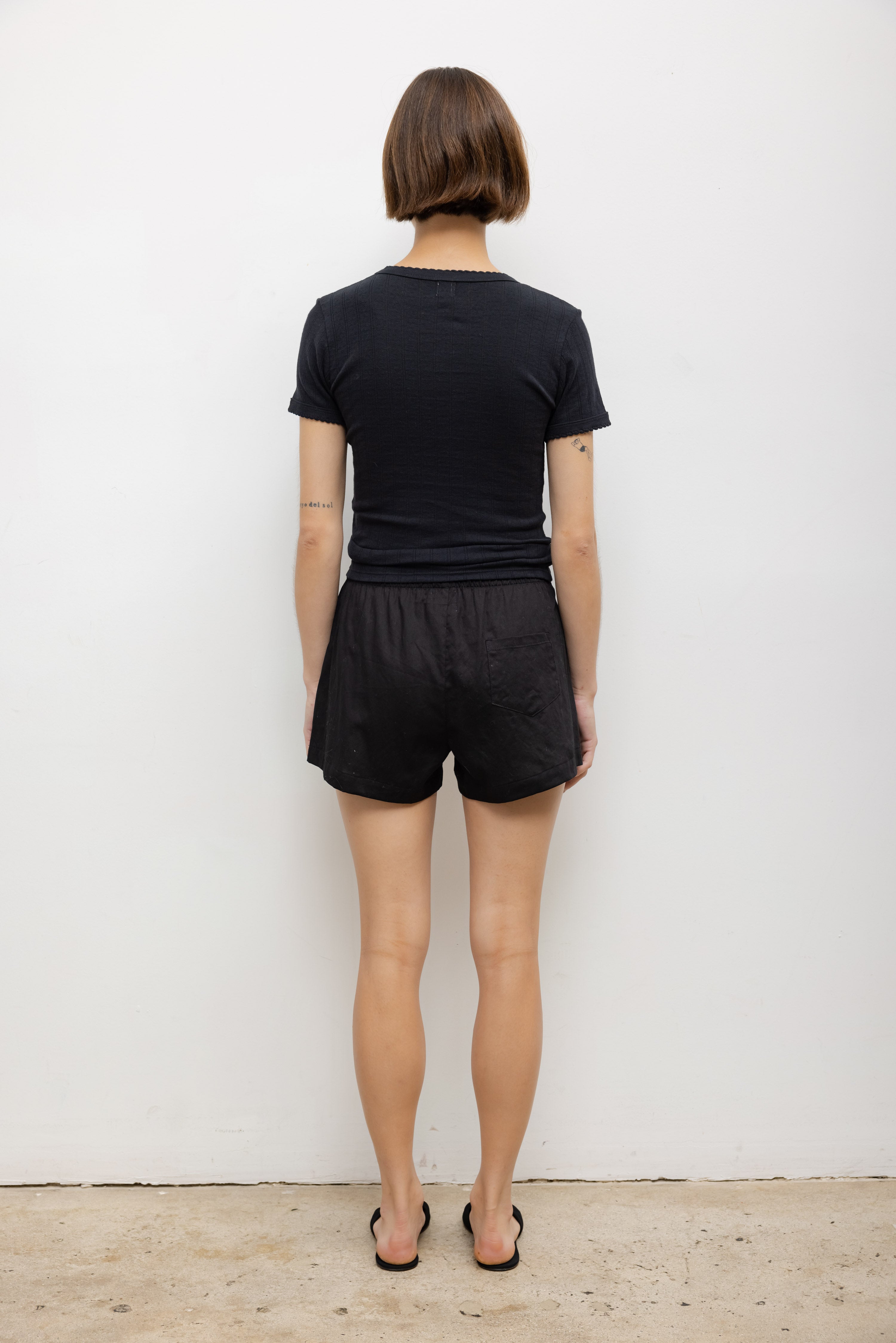 Leset Womens Basics Pointelle Slim Fit Tee