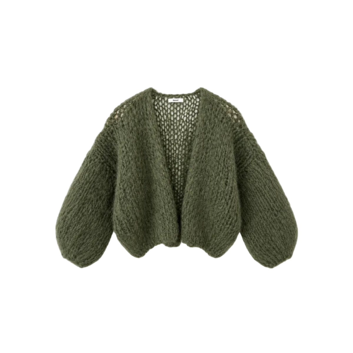 Maiami Womens Sweaters XSmall / Army Green Mohair Bomber Cardigan