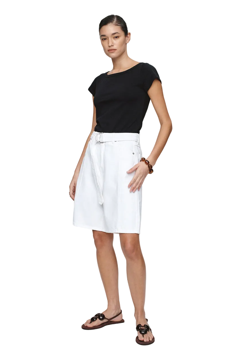 Marle Womens Bottoms Belted Jean Short