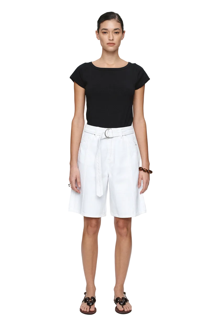 Marle Womens Bottoms Belted Jean Short