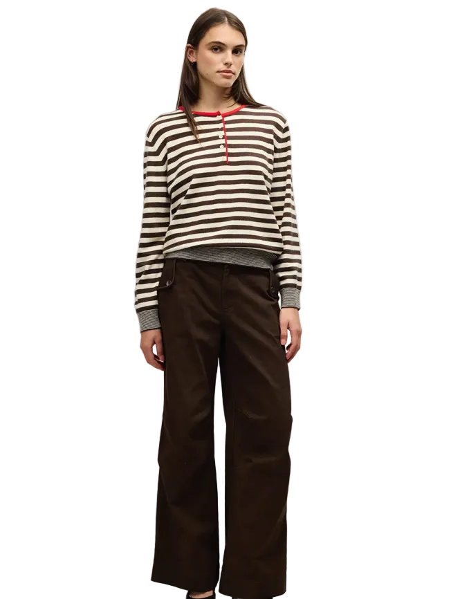 Mod Ref Womens Sweaters XSmall / Cream/brown Virginia Sweater