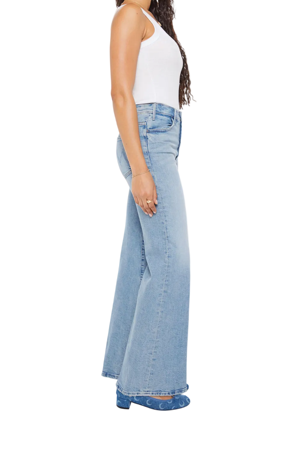 Mother Womens Denim Lil Hustler Roller Sneak