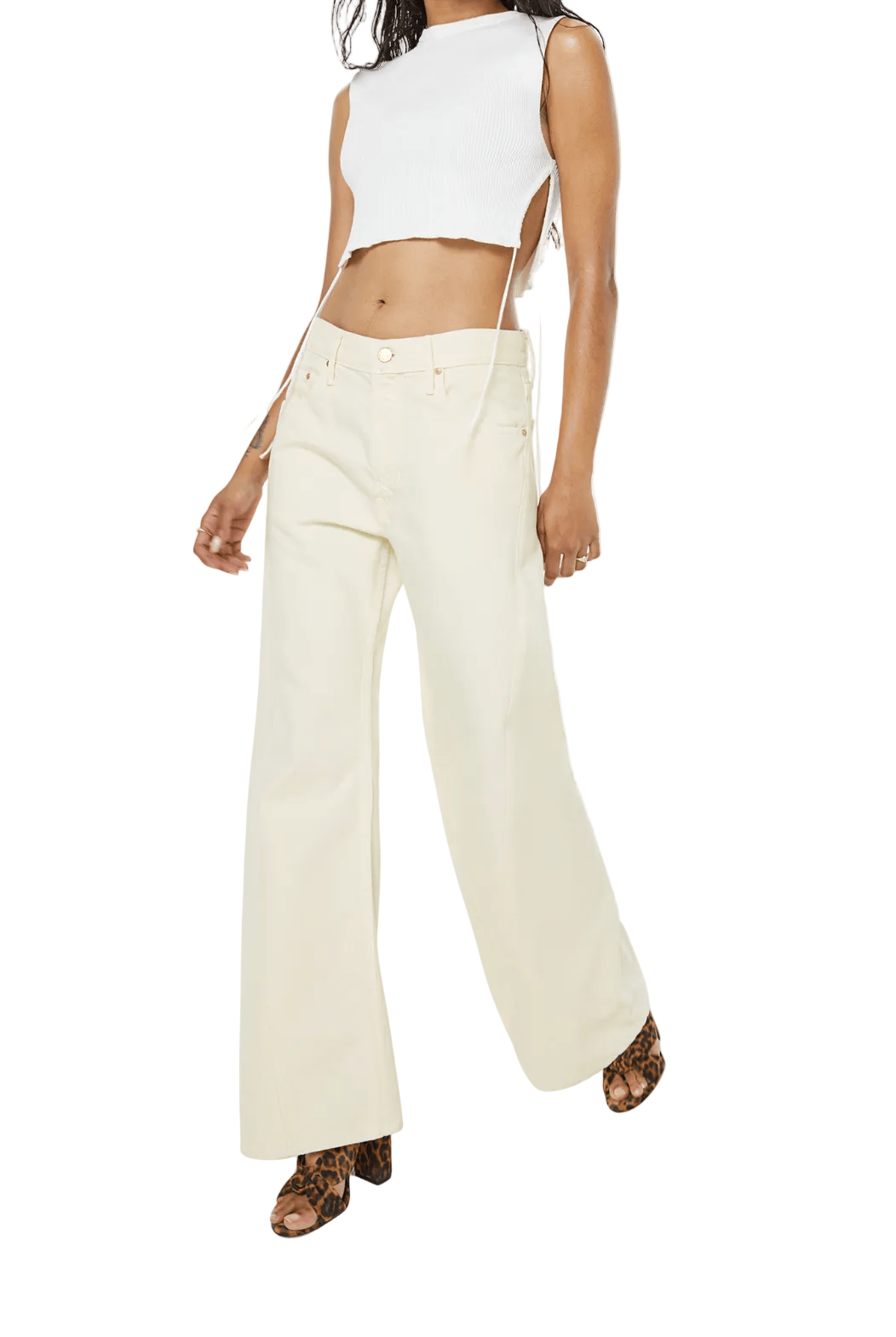 Mother Womens Denim Lil Lemon Twist Sneak