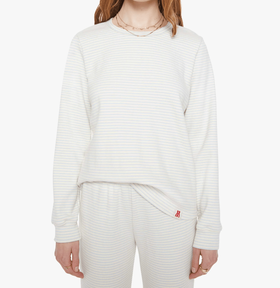 Mother Womens Novelty Knit Tops The Long Sleeve Boxy Goodie