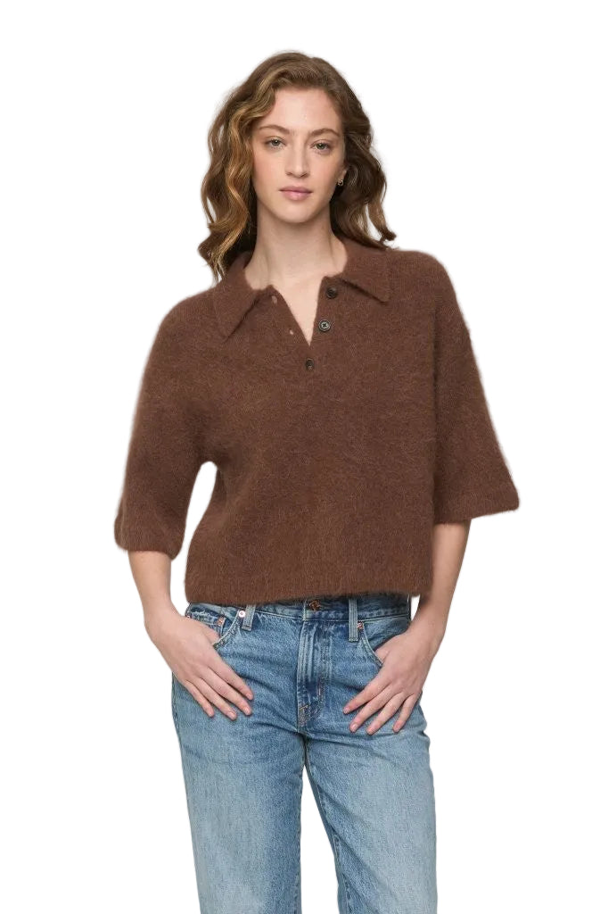 Pistola Womens Sweaters XSmall / Roche Nadya Alpaca Blend Boxy Polo Sweater
