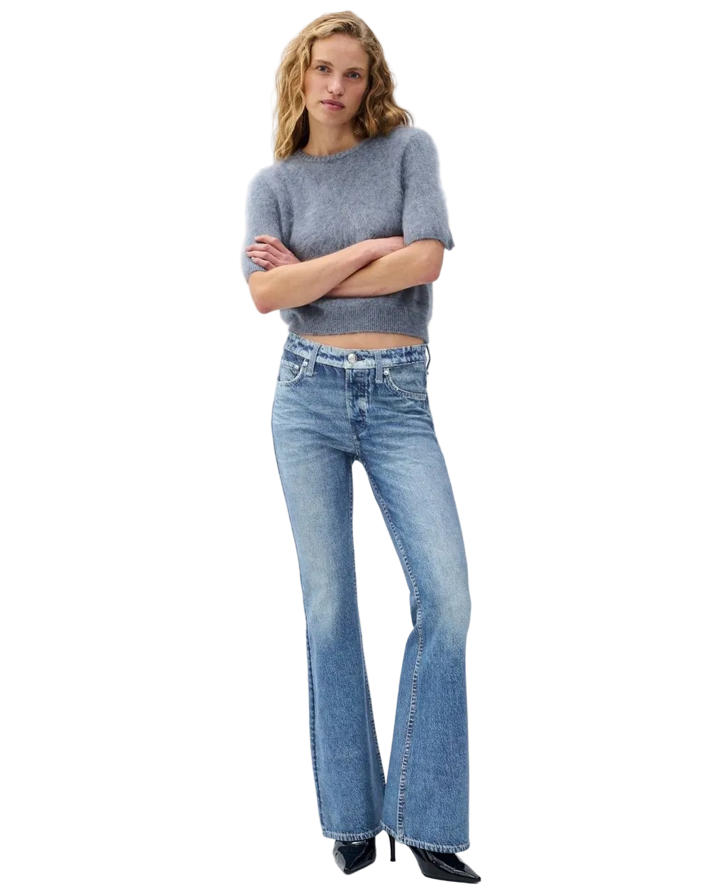rag & bone Womens Denim Miramar Ponte Dahlia Full Length