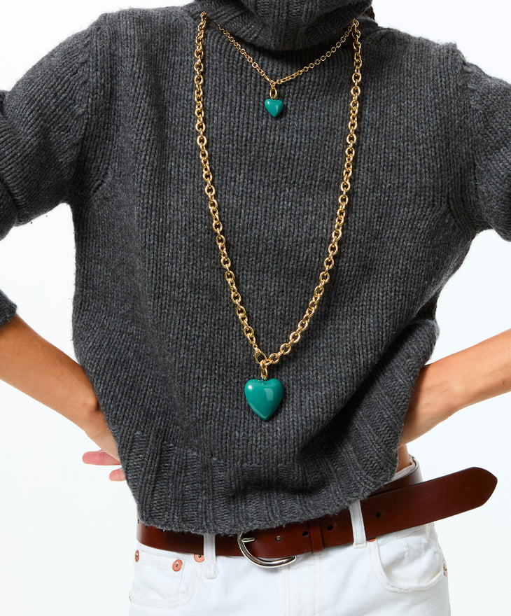 Roxanne Assoulin Womens Jewelry The Big Puffy Heart Charm Necklace