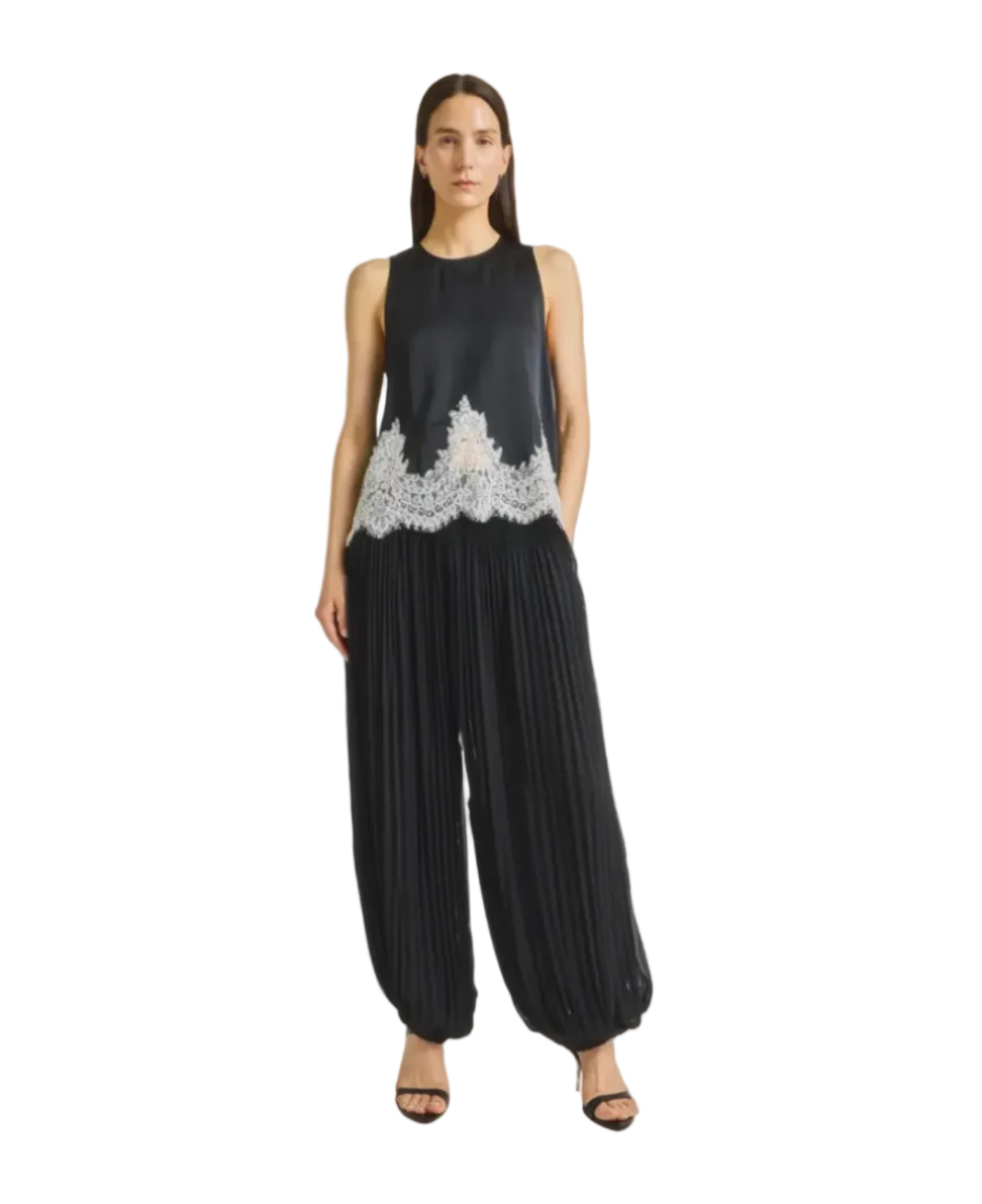 Saint Art New York Womens Bottoms Ronan Pleated Chiffon Pant