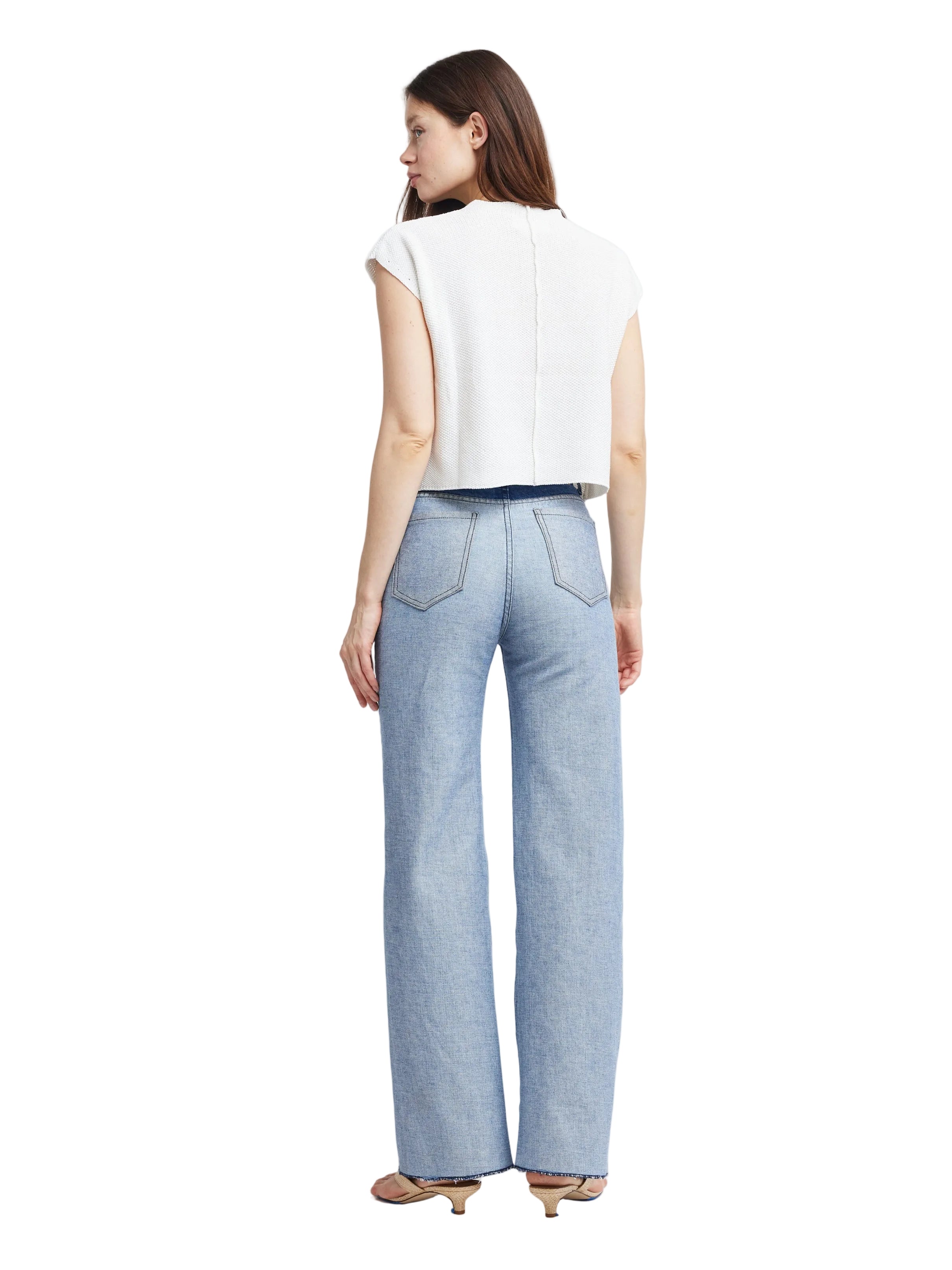 Self Contrast Womens Sweaters Gillian, Crop Sweater Tee