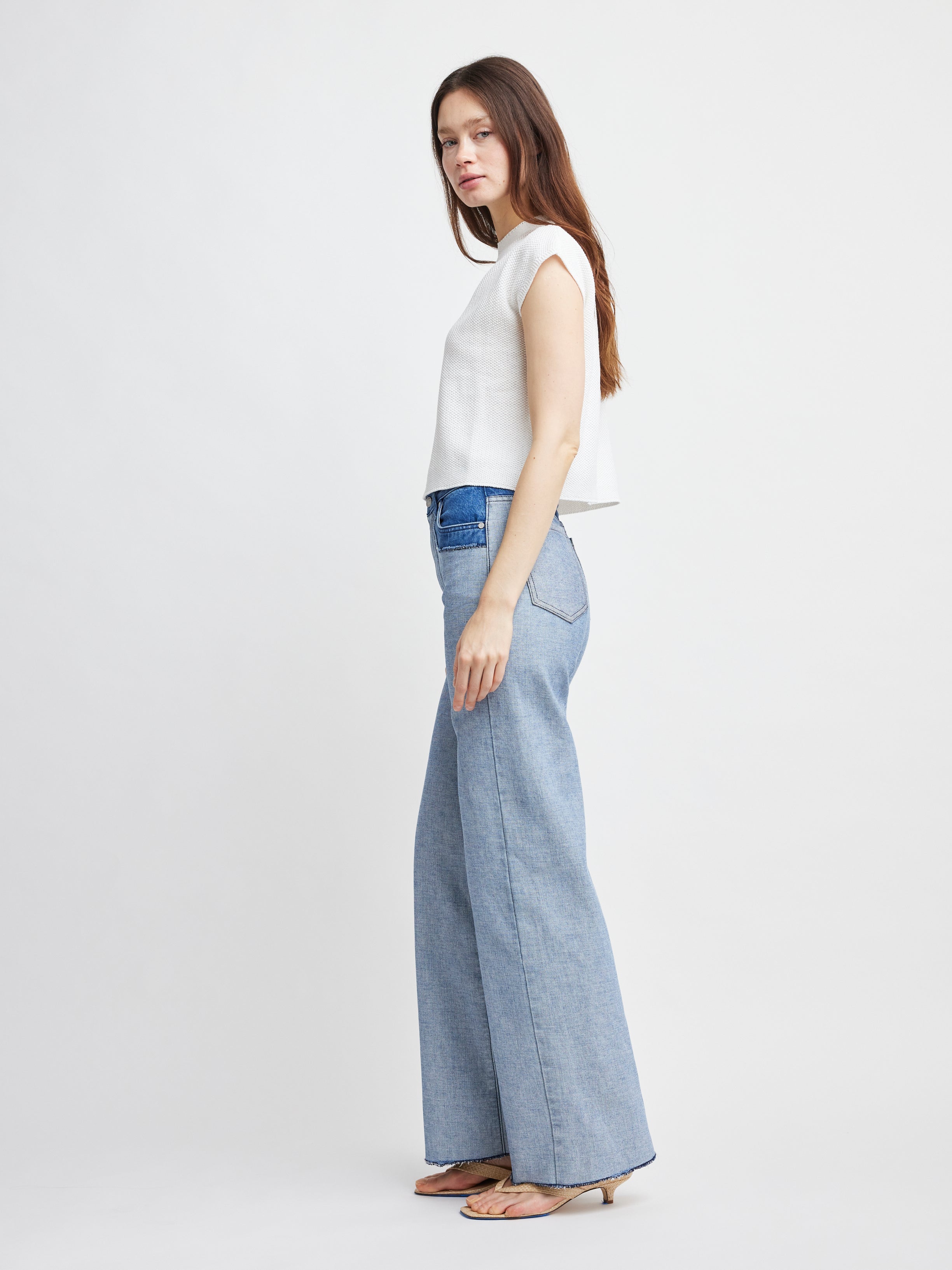 Self Contrast Womens Sweaters Gillian, Crop Sweater Tee