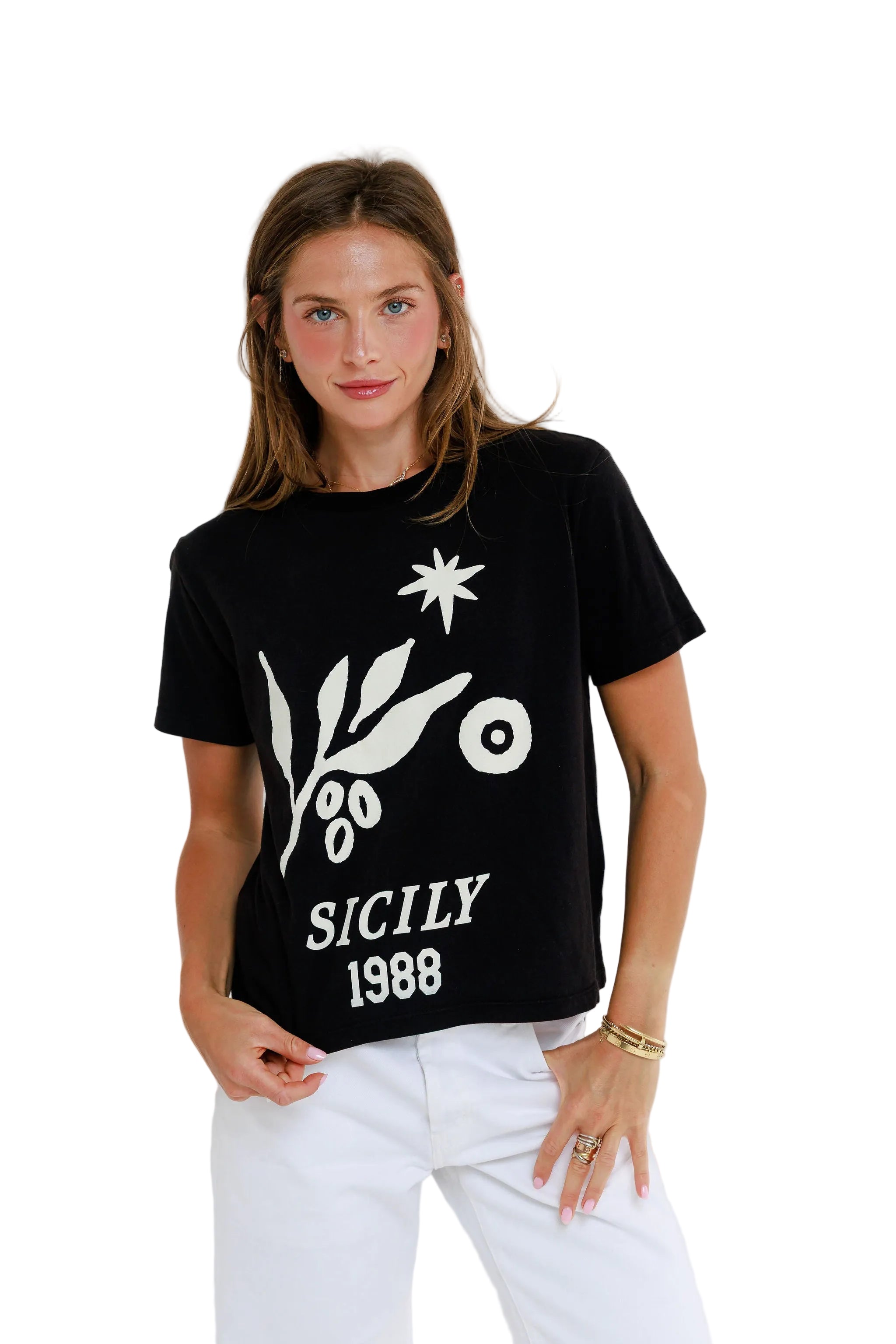 Sunny Somewhere Womens Novelty Knit Tops Sicily 1988 - Everyday Tee