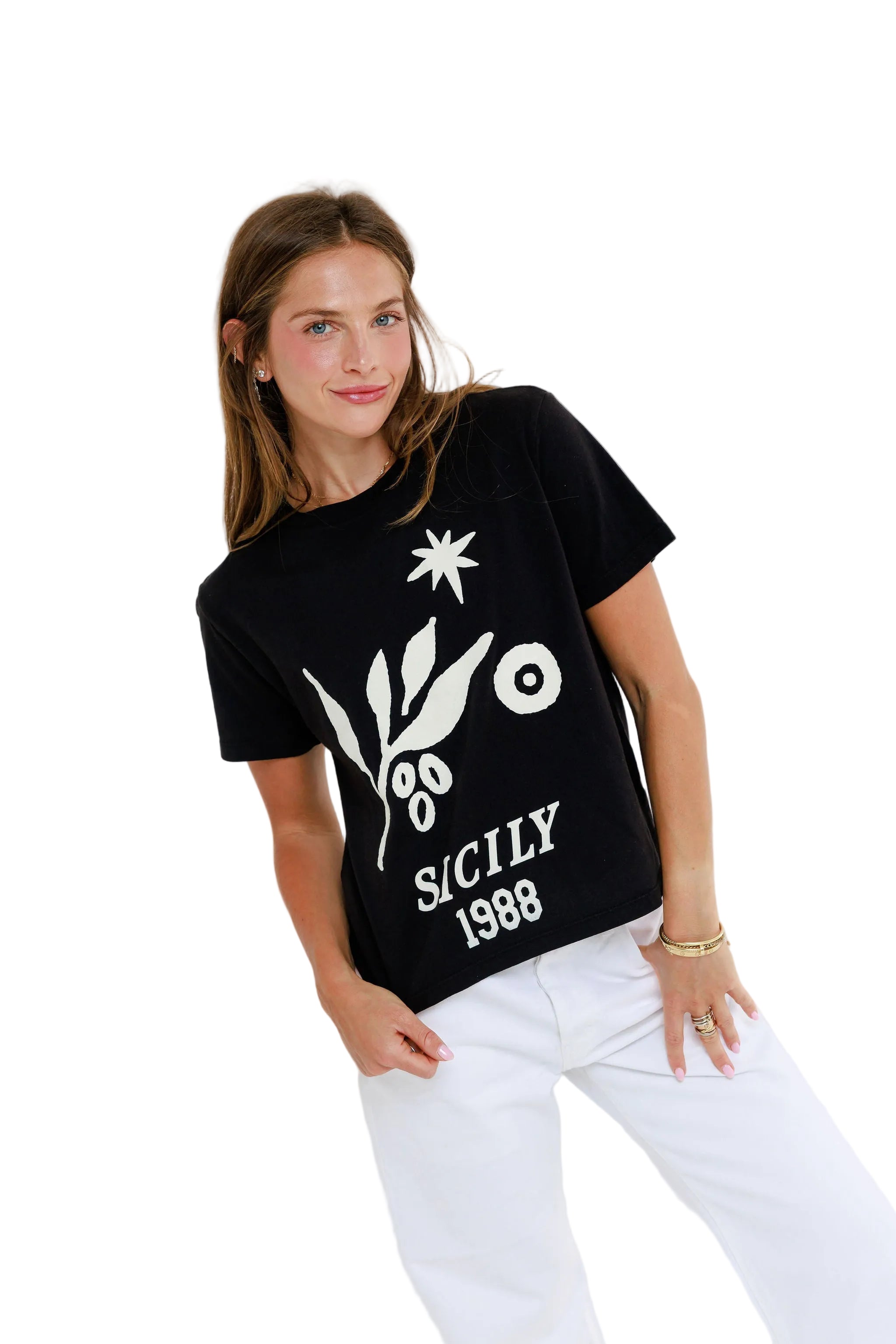 Sunny Somewhere Womens Novelty Knit Tops Sicily 1988 - Everyday Tee
