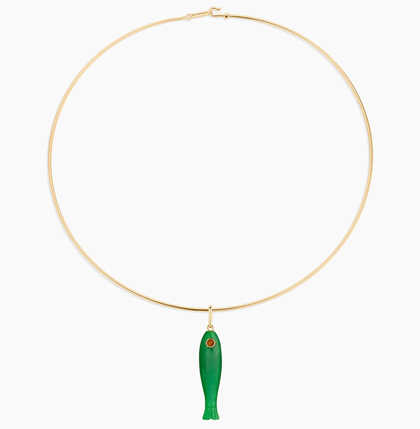 Thatch Womens Jewelry Fortuna Green Jade Fish Charm