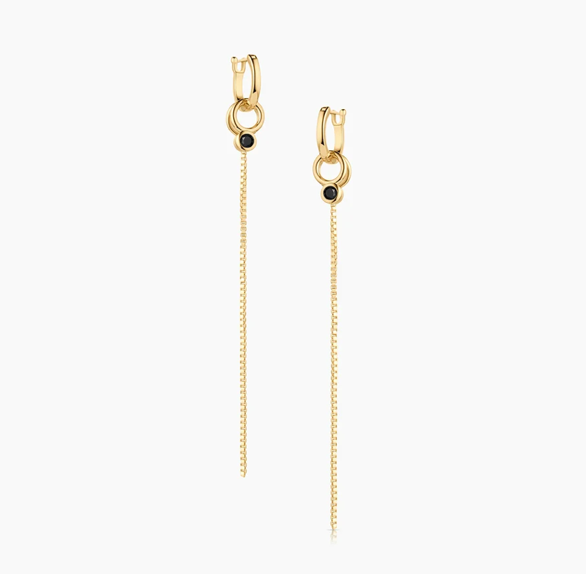 Thatch Womens Jewelry Lilou Black Drop Hoop Earrings