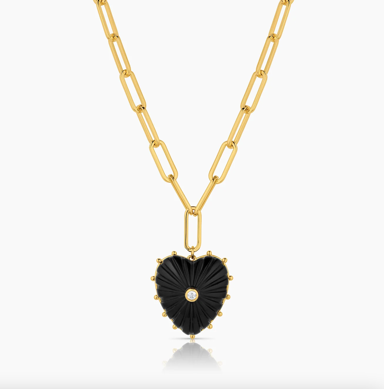 Thatch Womens Jewelry Malene Onyx Heart Necklace