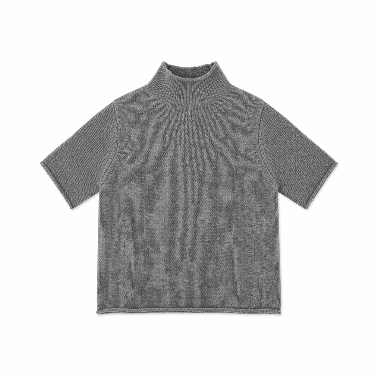 White & Warren Womens Sweaters - Cashmere XSmall / Graphite Heather Cashmere Mockneck Tee