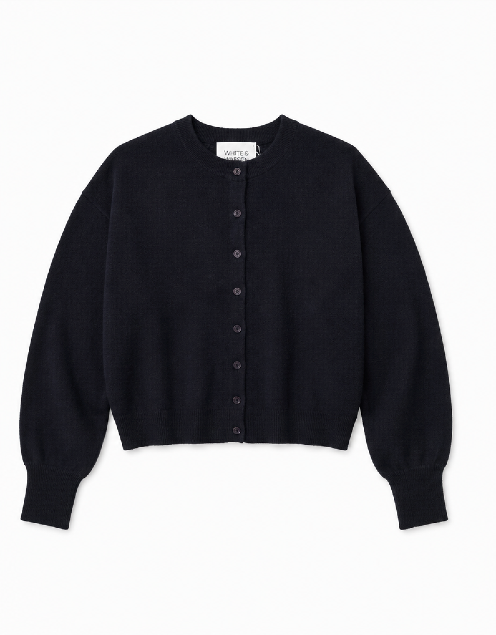 White & Warren Womens Sweaters - Cashmere Cashmere Structured Sleeve Cardigan
