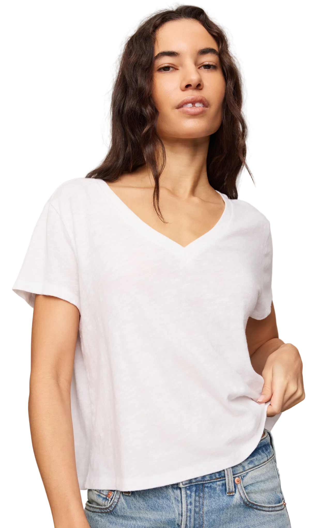 Z Supply Womens Basics XSmall / White Nomad V-Neck Tee