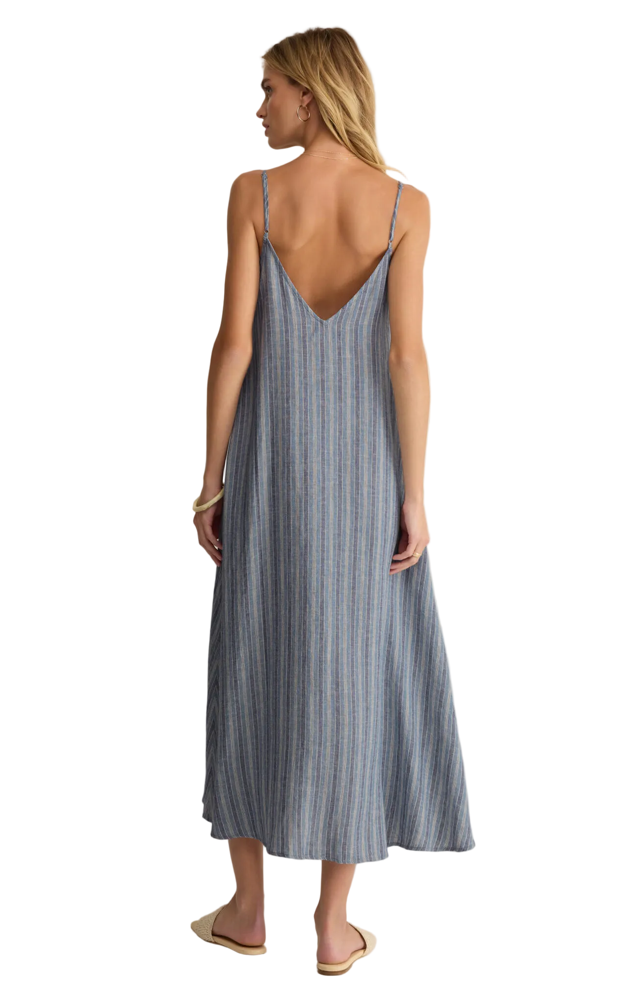 Z Supply Womens Dresses Sandcomber Striped Midi Dress